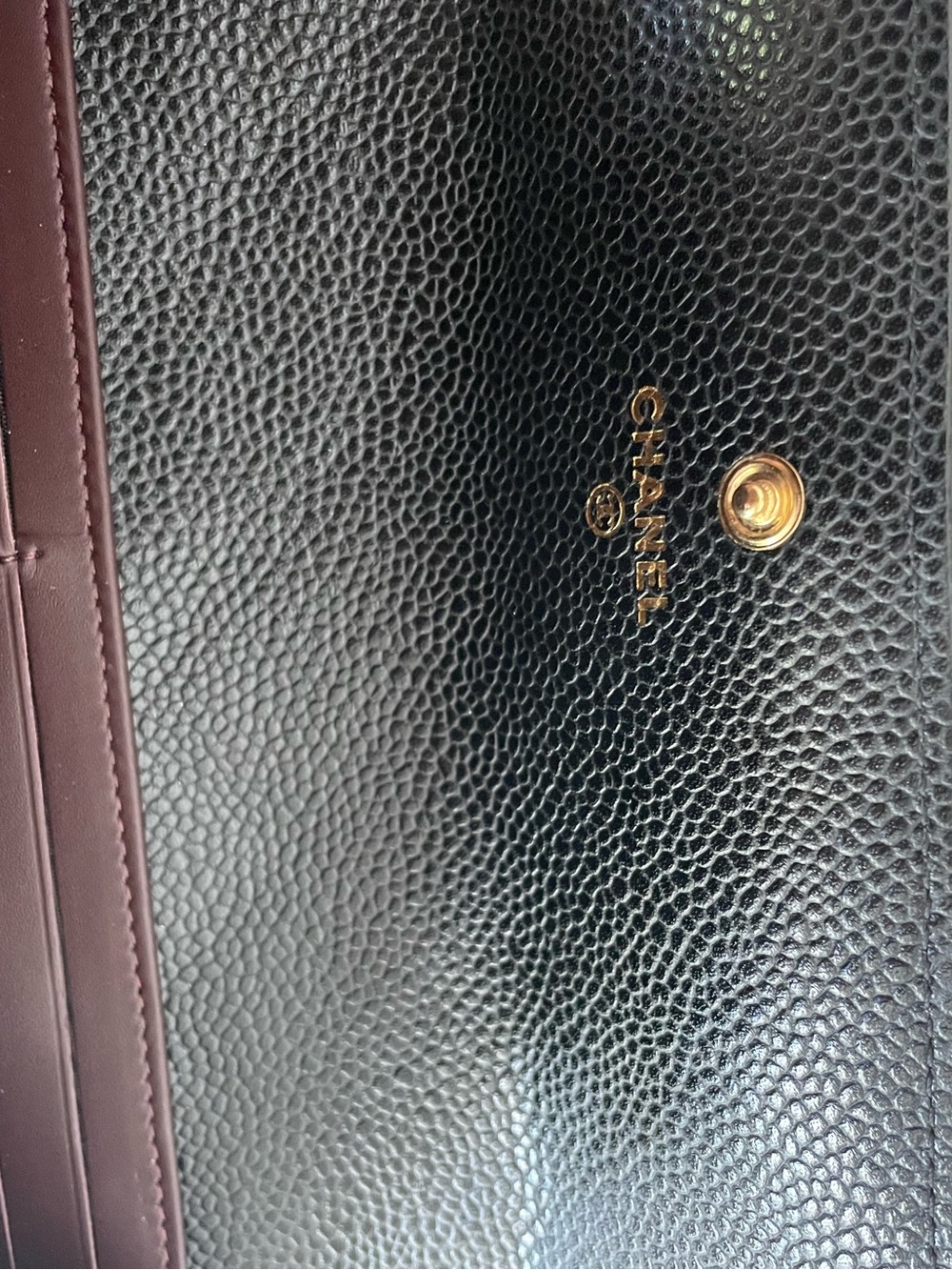 CHANEL Black Quilted Caviar Leather Wallet with Gold CC NEVER USED - Picture 8 of 12